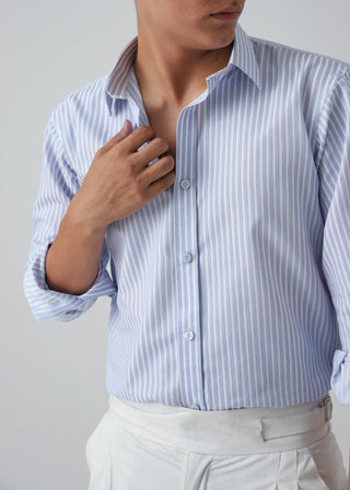 STRIPED BLUE SHIRT - OLD MONEY